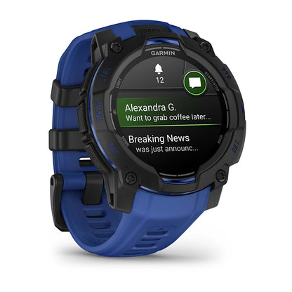 Relógio Garmin Instinct ® 3 Supernova AMOLED Preto e Azul - 45 mm
