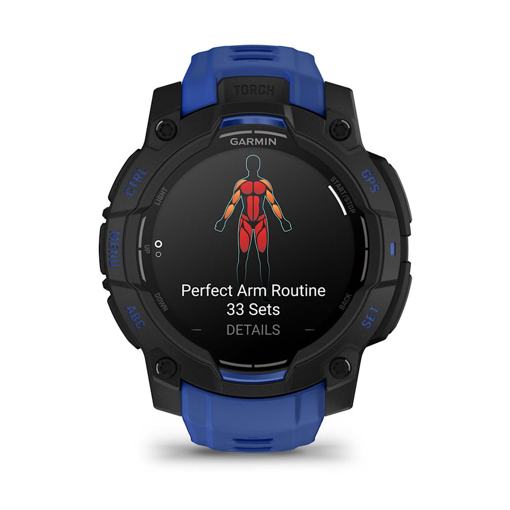 Relógio Garmin Instinct ® 3 Supernova AMOLED Preto e Azul - 45 mm