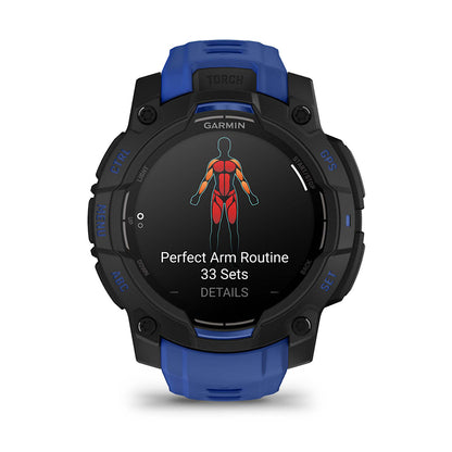 Relógio Garmin Instinct ® 3 Supernova AMOLED Preto e Azul - 45 mm