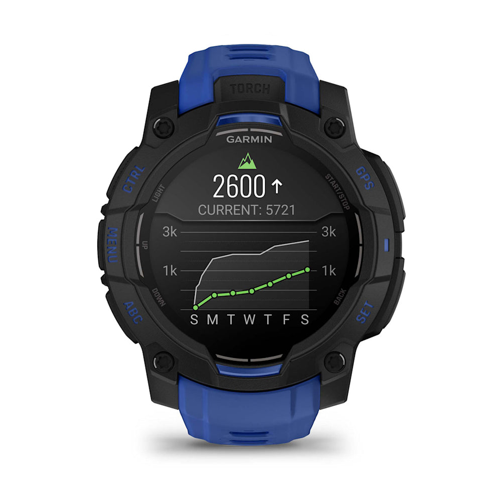 Relógio Garmin Instinct ® 3 Supernova AMOLED Preto e Azul - 45 mm
