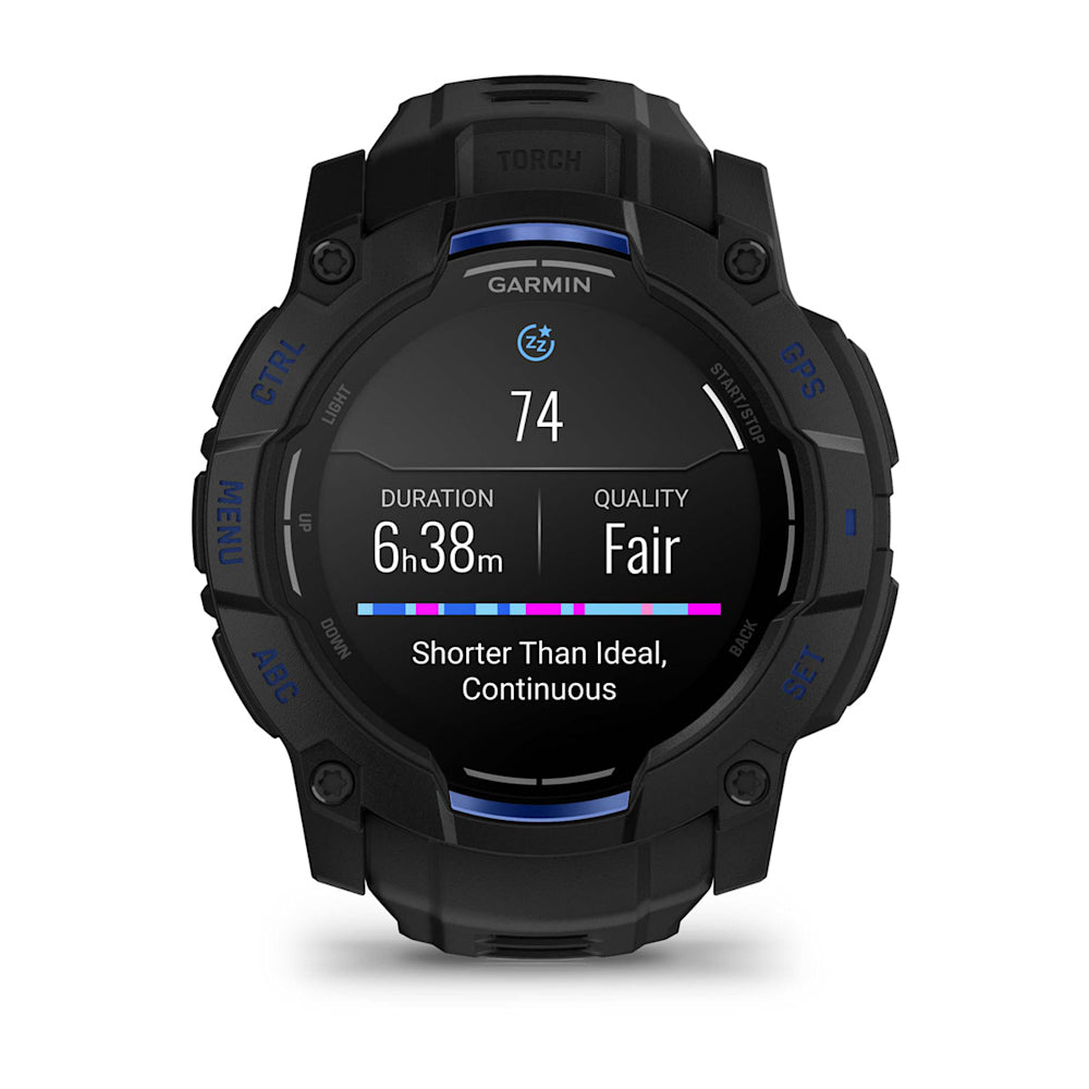 Relógio Garmin Instinct ® 3 Supernova AMOLED Preto e Azul - 50 mm