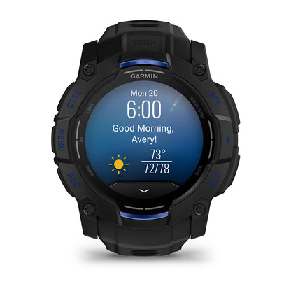 Relógio Garmin Instinct ® 3 Supernova AMOLED Preto e Azul - 50 mm