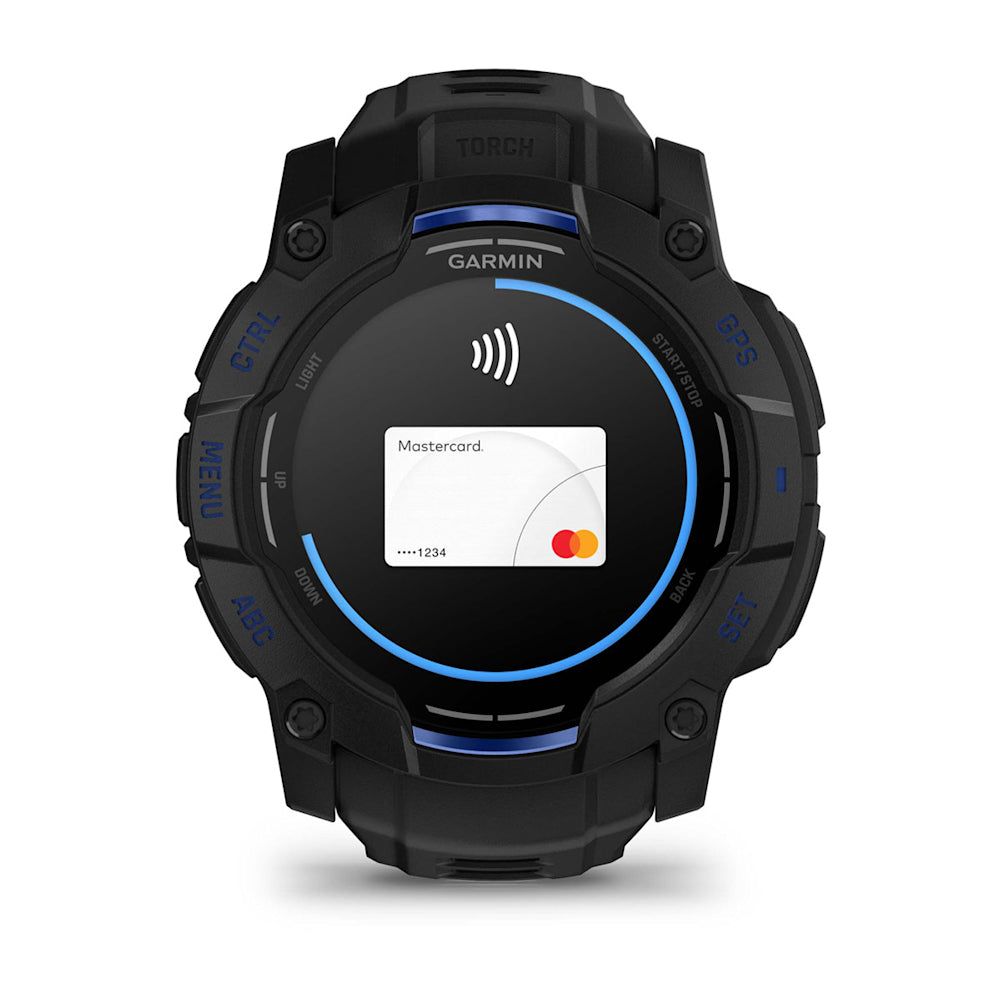 Relógio Garmin Instinct ® 3 Supernova AMOLED Preto e Azul - 50 mm