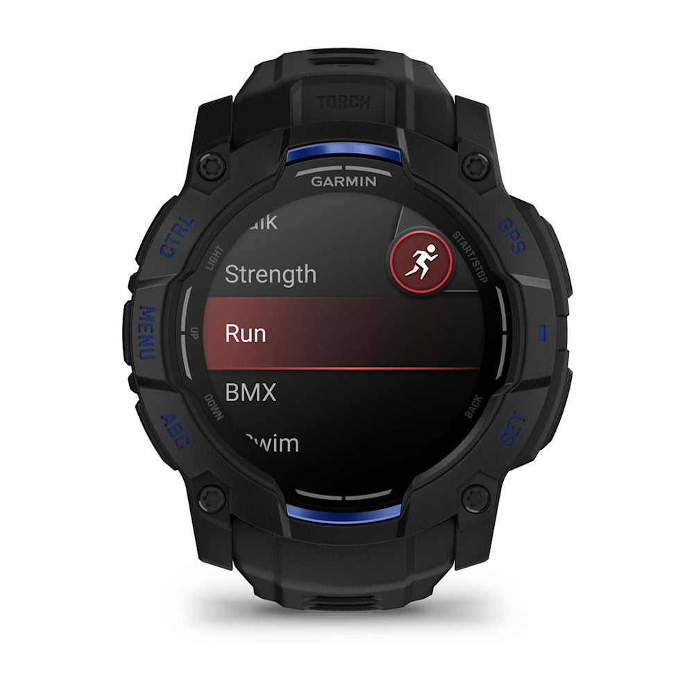Relógio Garmin Instinct ® 3 Supernova AMOLED Preto e Azul - 50 mm