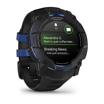 Relógio Garmin Instinct ® 3 Supernova AMOLED Preto e Azul - 50 mm