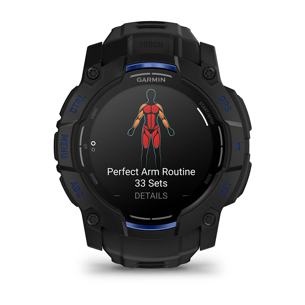 Relógio Garmin Instinct ® 3 Supernova AMOLED Preto e Azul - 50 mm