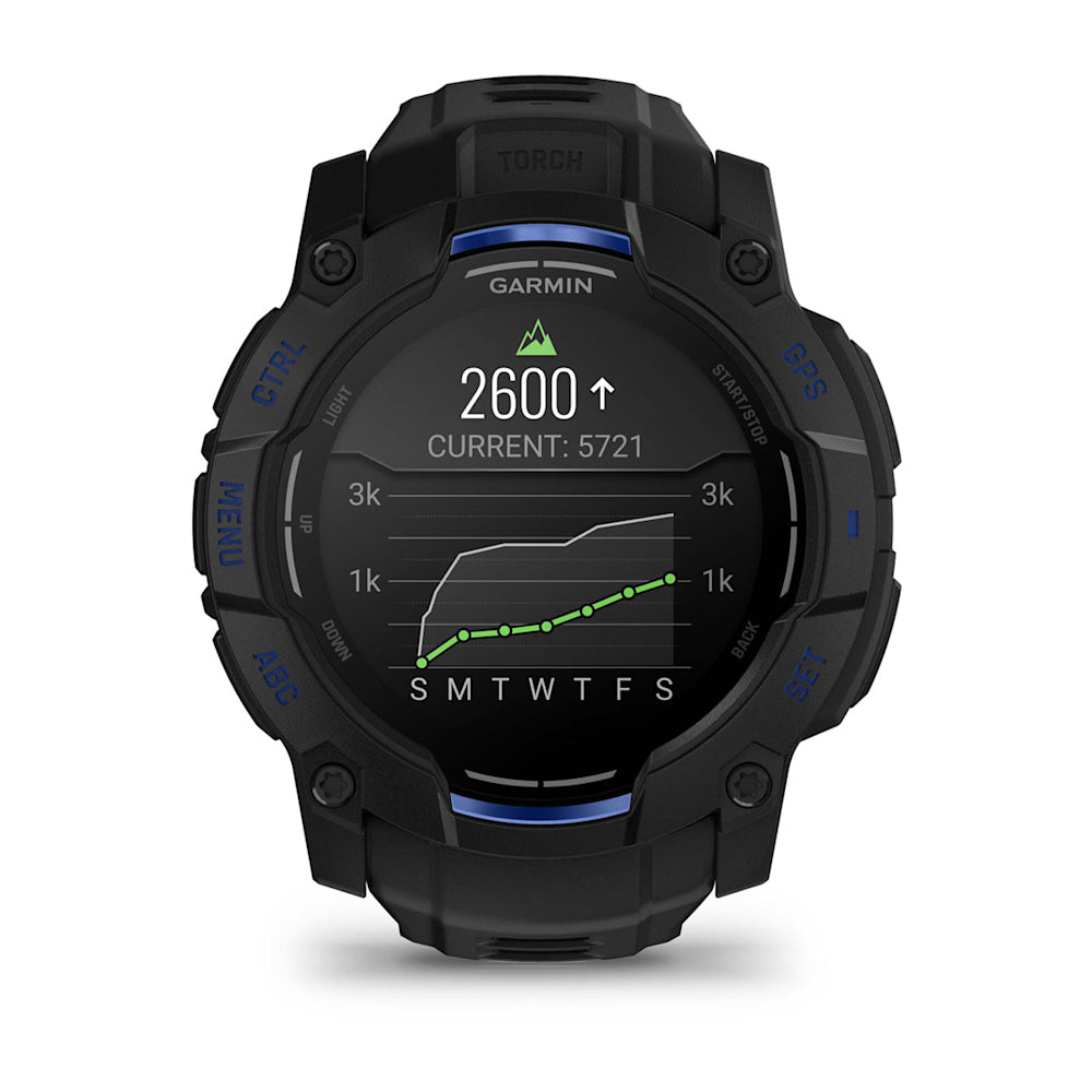 Relógio Garmin Instinct ® 3 Supernova AMOLED Preto e Azul - 50 mm