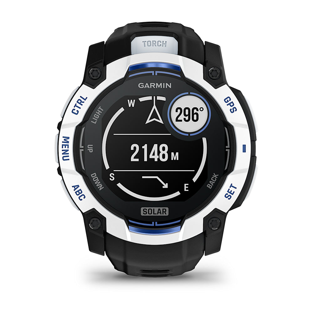 Relógio Garmin Instinct ® 3 Supernova Solar Branco/Azul/Preto - 50 mm