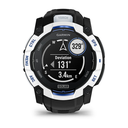 Relógio Garmin Instinct ® 3 Supernova Solar Branco/Azul/Preto - 50 mm