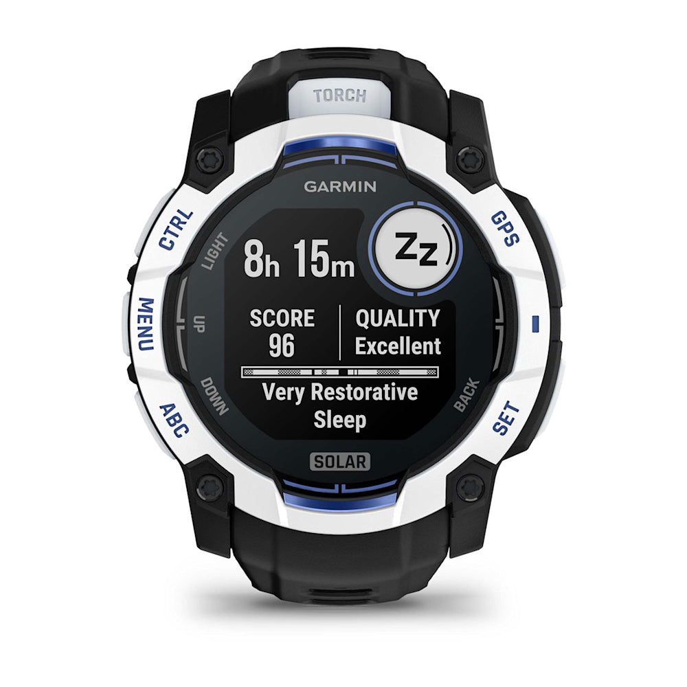 Relógio Garmin Instinct ® 3 Supernova Solar Branco/Azul/Preto - 50 mm