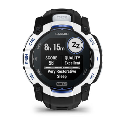 Relógio Garmin Instinct ® 3 Supernova Solar Branco/Azul/Preto - 50 mm