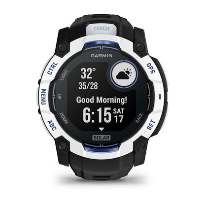 Relógio Garmin Instinct ® 3 Supernova Solar Branco/Azul/Preto - 50 mm