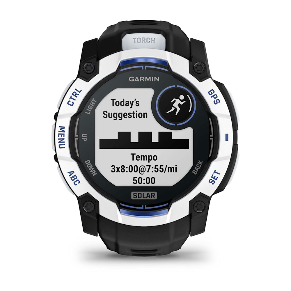 Relógio Garmin Instinct ® 3 Supernova Solar Branco/Azul/Preto - 50 mm