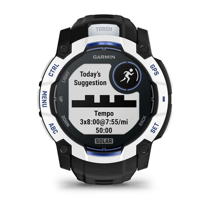 Relógio Garmin Instinct ® 3 Supernova Solar Branco/Azul/Preto - 50 mm