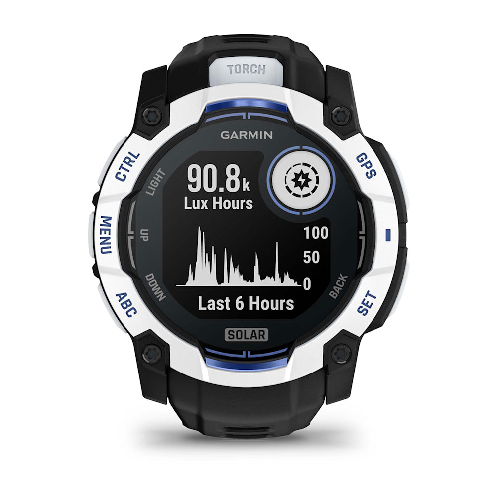 Relógio Garmin Instinct ® 3 Supernova Solar Branco/Azul/Preto - 50 mm