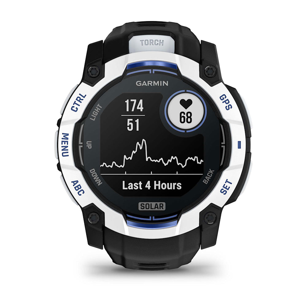 Relógio Garmin Instinct ® 3 Supernova Solar Branco/Azul/Preto - 50 mm