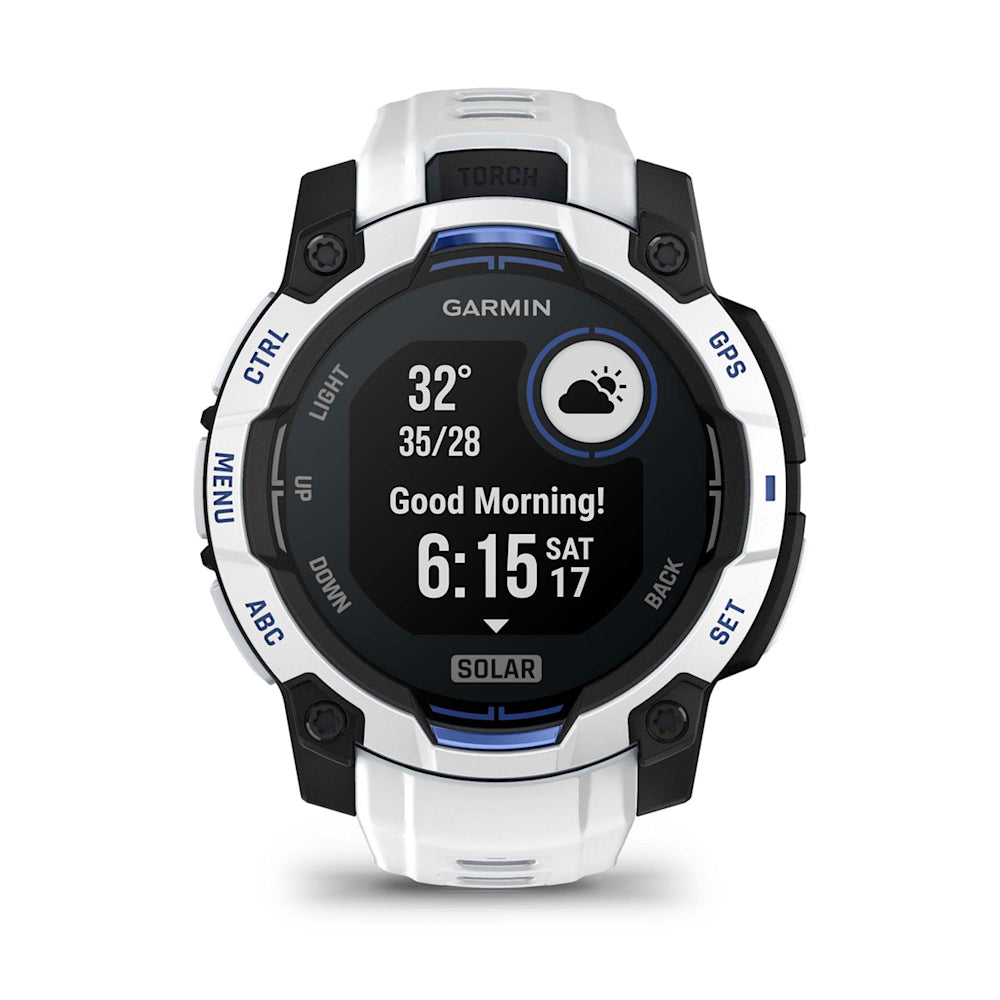 Relógio Garmin Instinct ® 3 Supernova Solar Branco e Azul - 45 mm