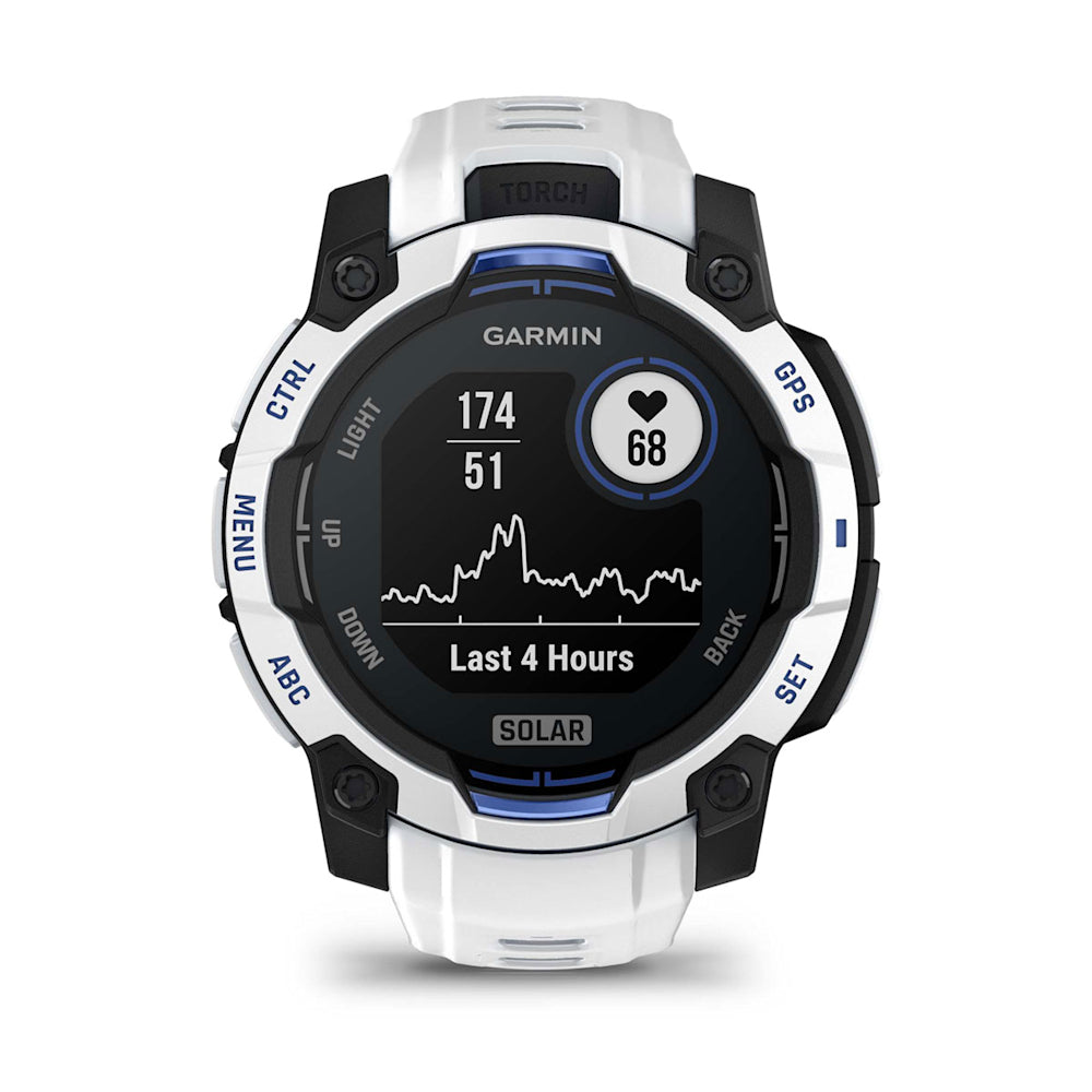 Relógio Garmin Instinct ® 3 Supernova Solar Branco e Azul - 45 mm