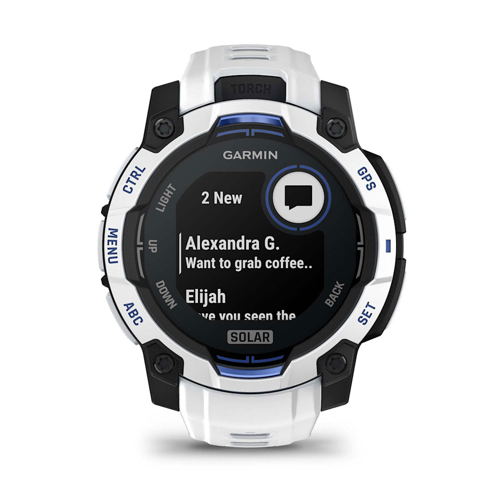Relógio Garmin Instinct ® 3 Supernova Solar Branco e Azul - 45 mm