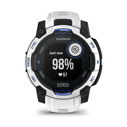 Relógio Garmin Instinct ® 3 Supernova Solar Branco e Azul - 45 mm
