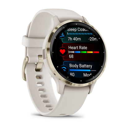 Relógio Garmin Venu ® 3S Marfim e Dourado
