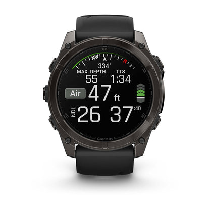 Relógio Garmin fēnix ® 8X Safira Cinza Carbono e Preto