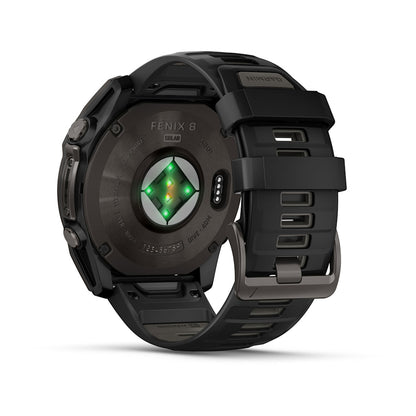 Relógio Garmin fēnix ® 8X Safira Solar Titânio Cinza Carbono e Preto