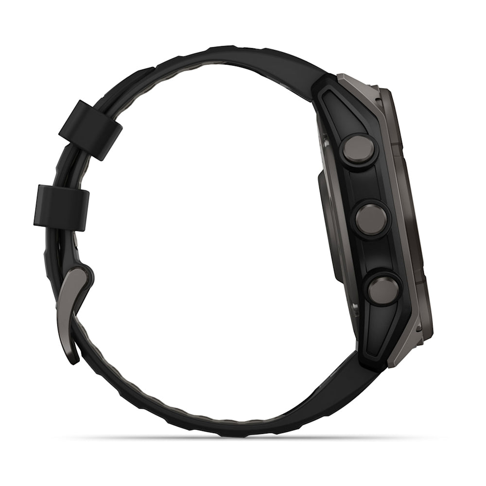 Relógio Garmin fēnix ® 8X Safira Solar Titânio Cinza Carbono e Preto