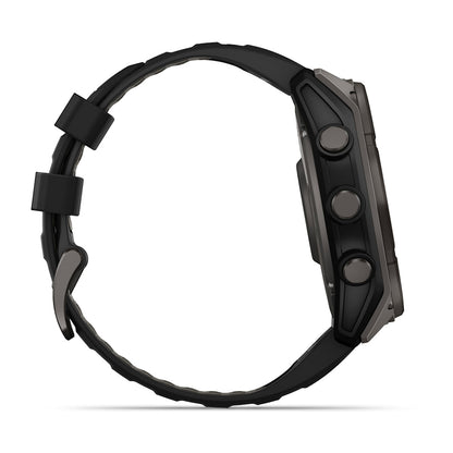 Relógio Garmin fēnix ® 8X Safira Solar Titânio Cinza Carbono e Preto