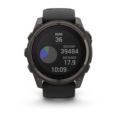 Relógio Garmin fēnix ® 8X Safira Solar Titânio Cinza Carbono e Preto