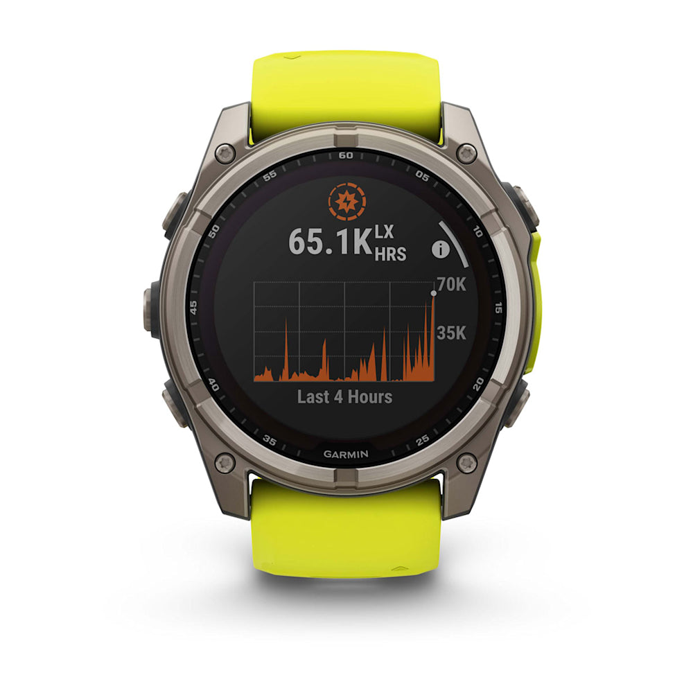 Relógio Garmin fēnix ® 8X Safira Solar Titânio e Amarelo