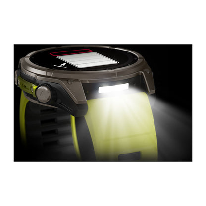 Relógio Garmin fēnix ® 8X Safira Solar Titânio e Amarelo