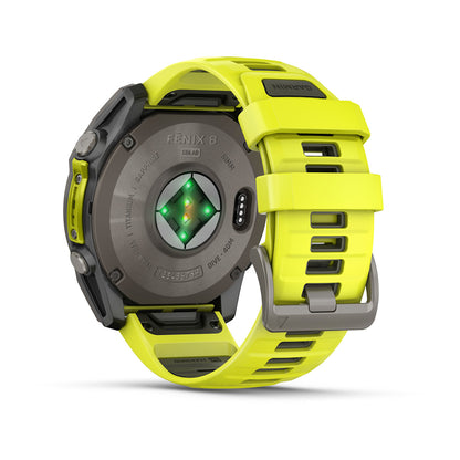 Relógio Garmin fēnix ® 8X Safira Solar Titânio e Amarelo
