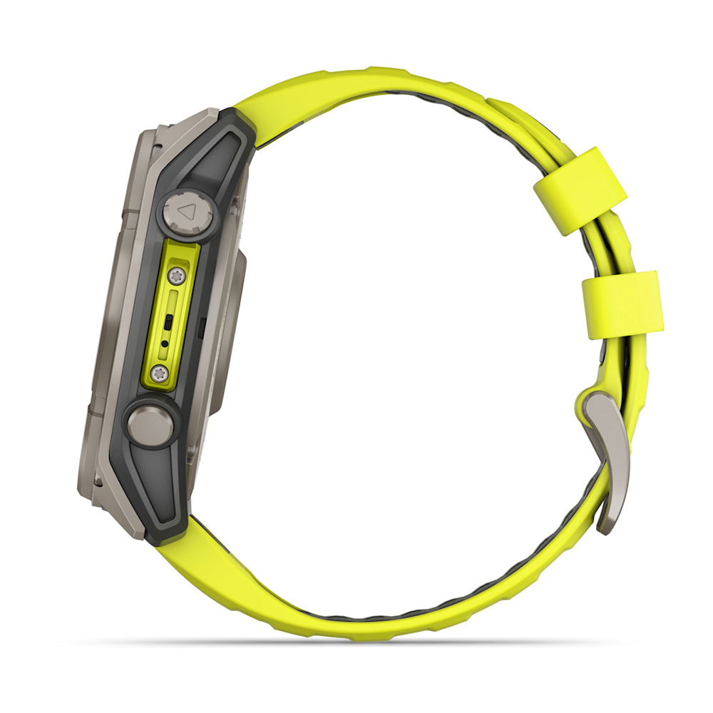 Relógio Garmin fēnix ® 8X Safira Solar Titânio e Amarelo