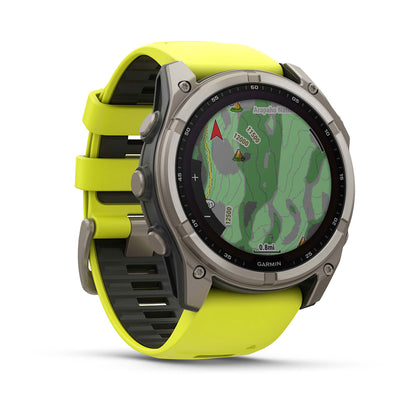 Relógio Garmin fēnix ® 8X Safira Solar Titânio e Amarelo