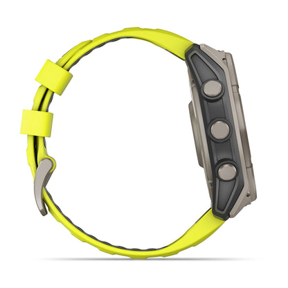 Relógio Garmin fēnix ® 8X Safira Solar Titânio e Amarelo