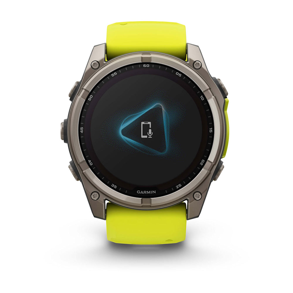 Relógio Garmin fēnix ® 8X Safira Solar Titânio e Amarelo