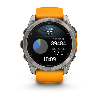 Relógio Garmin fēnix ® 8X Safira Titânio e Laranja