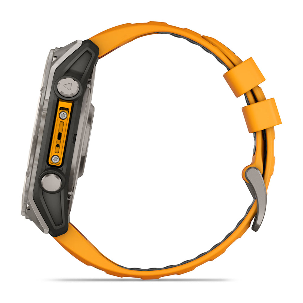 Relógio Garmin fēnix ® 8X Safira Titânio e Laranja
