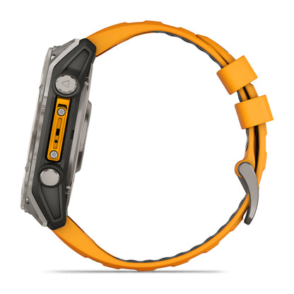 Relógio Garmin fēnix ® 8X Safira Titânio e Laranja