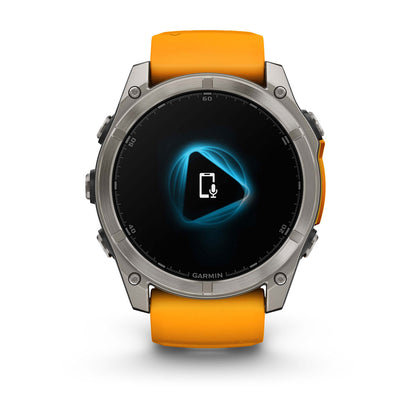Relógio Garmin fēnix ® 8X Safira Titânio e Laranja