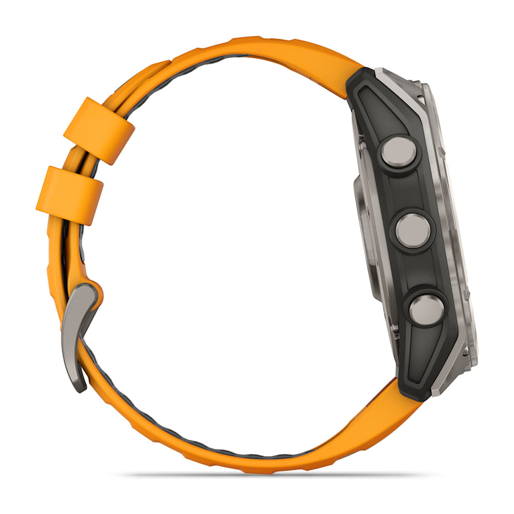 Relógio Garmin fēnix ® 8X Safira Titânio e Laranja