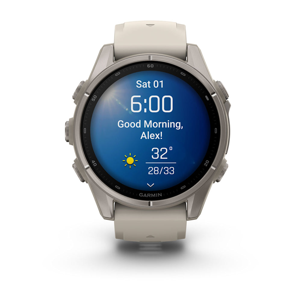 Relógio Garmin fēnix ® 9S Titânio e Cinza-névoa