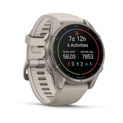 Relógio Garmin fēnix ® 9S Titânio e Cinza-névoa