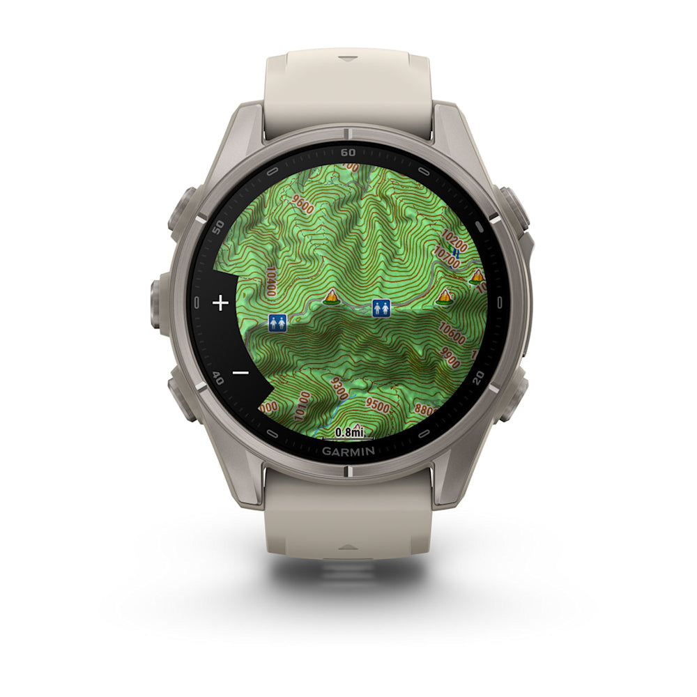 Relógio Garmin fēnix ® 9S Titânio e Cinza-névoa