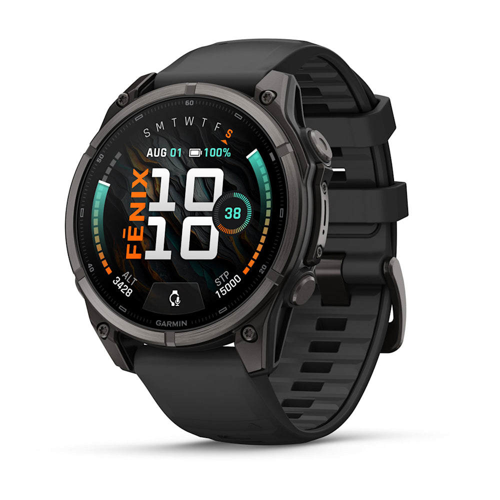 Relógio Garmin fēnix ® 9 Titânio DLC Cinza Carbono e Preto