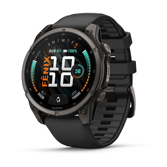 Relógio Garmin fēnix ® 9 Titânio DLC Cinza Carbono e Preto