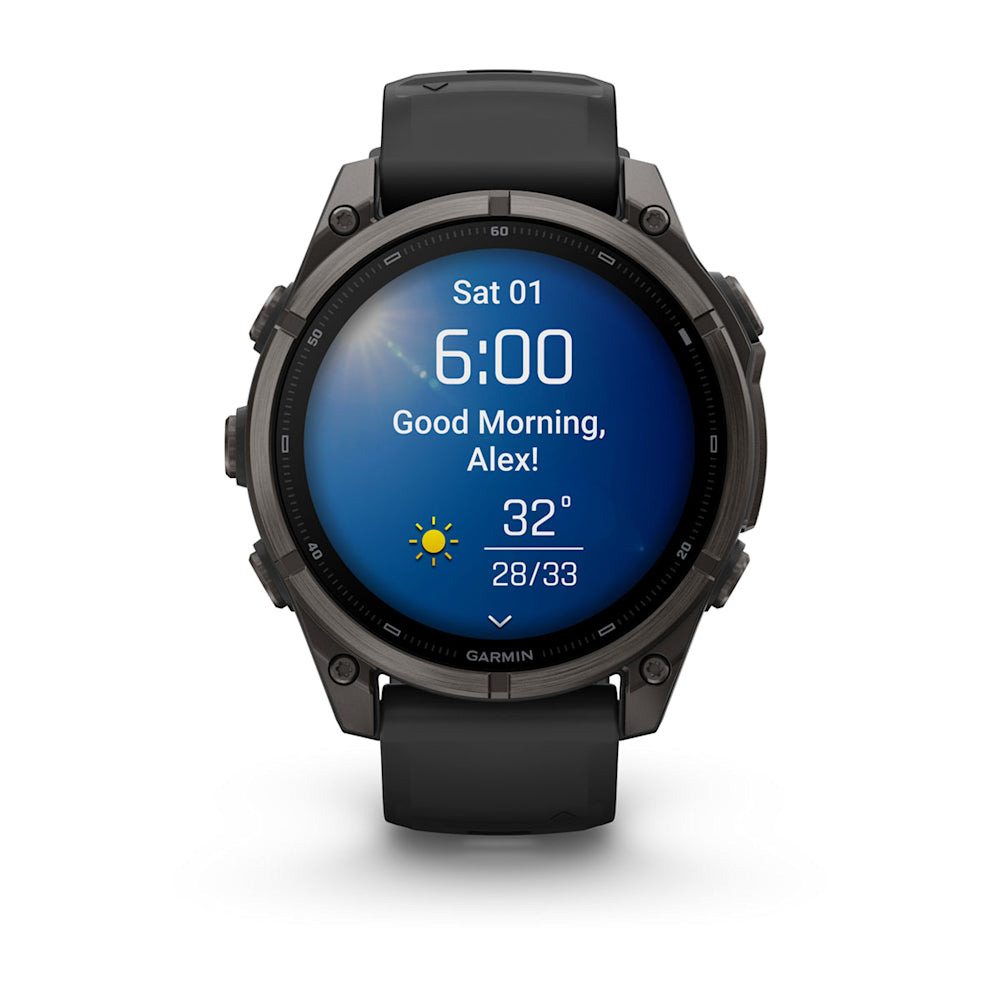 Relógio Garmin fēnix ® 9 Titânio DLC Cinza Carbono e Preto