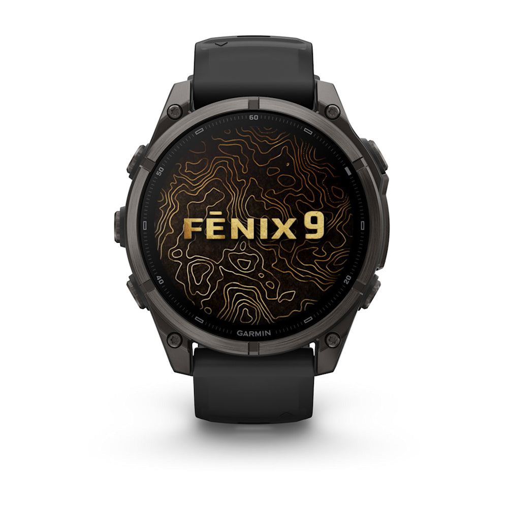 Relógio Garmin fēnix ® 9 Titânio DLC Cinza Carbono e Preto
