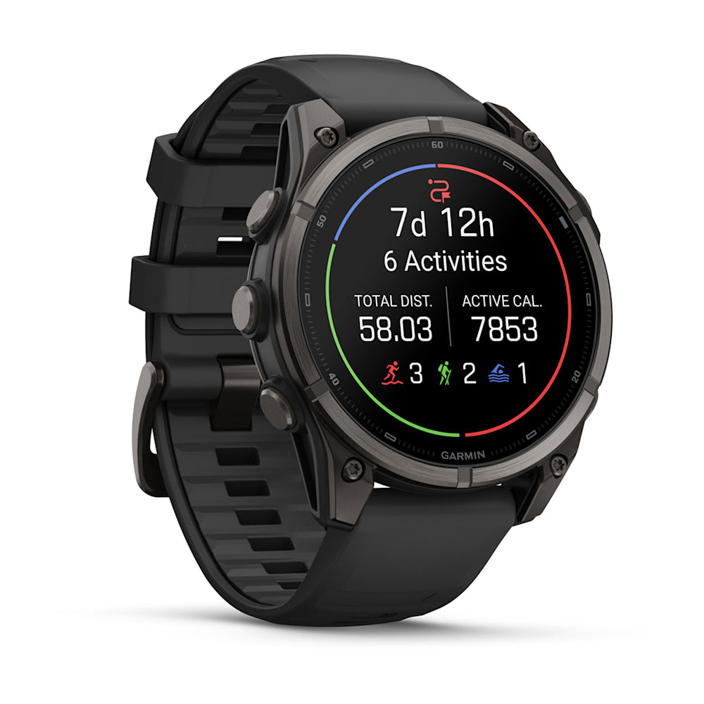 Relógio Garmin fēnix ® 9 Titânio DLC Cinza Carbono e Preto